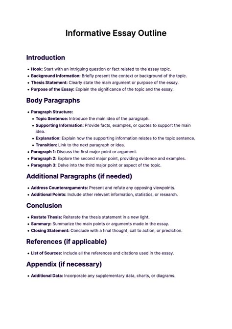 Informative Essay Outline