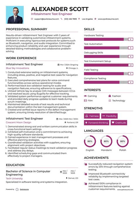 Infotainment Sample Resume