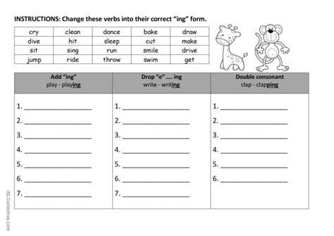 ing rules worksheets