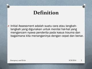 Initial Assessment Adalah