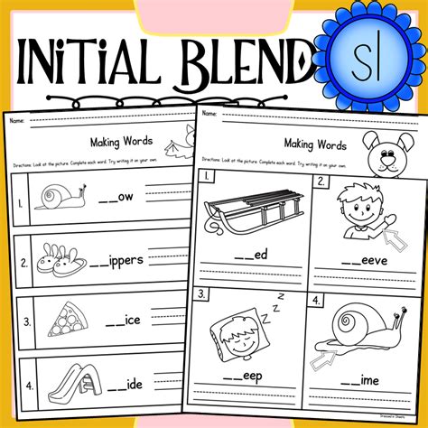 Initial Blend Sl Worksheets Made By Teachers Sl Blend Worksheet - Sl Blend Worksheet