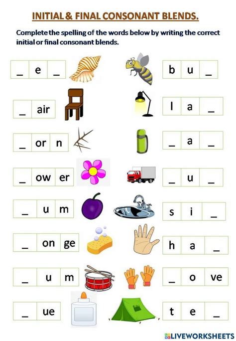 Initial Consonants Worksheet Live Worksheets Initial Consonant Worksheet - Initial Consonant Worksheet