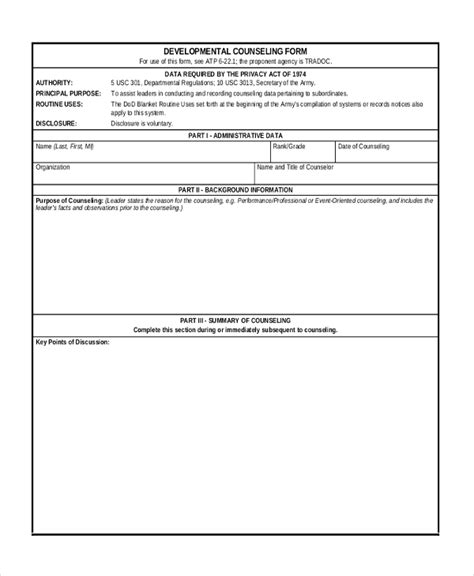 Initial Counseling Examples Army