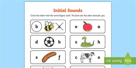 Initial Sound Activity Sheets Twinkl Teacher Made Initial Sounds Worksheet - Initial Sounds Worksheet