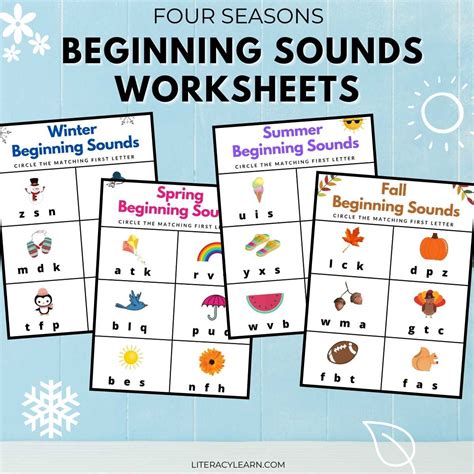 Initial Sounds 4 Seasons Worksheets Free Printables Kindergarten Beginning Sound Worksheets - Kindergarten Beginning Sound Worksheets