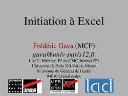Initiation Excel Lacl