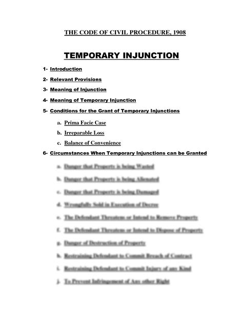 Injunction In Cpc