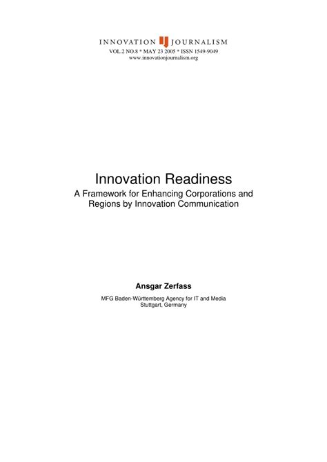 Read Innovation Readiness A Framework For Enhancing 