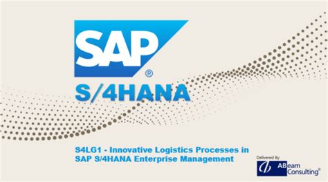 Innovative Logistics Processes In Sap S 4hana Enterprise