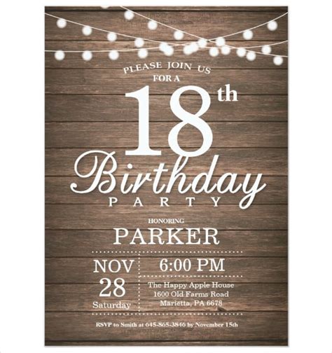 Inside 18th Birthday Party Invitations Template