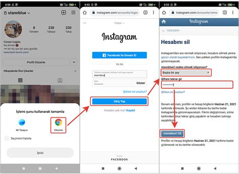 instagram hesabı kapatma linki