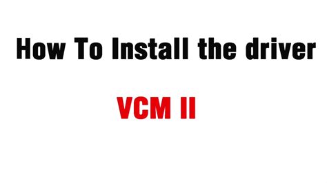 install driver for ford vcm obd