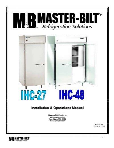 Installation Operations Manual Master Bilt