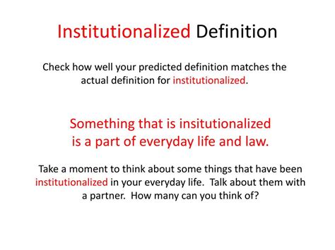 institutionalized meaning