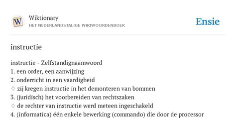 instructie betekenis vinden