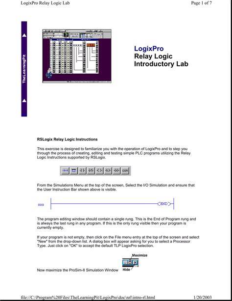 instruction manual for logixpro 500