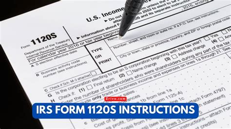 Instructions For Form 1120 S 2023 Internal Revenue Recognizing Numbers 1120 - Recognizing Numbers 1120