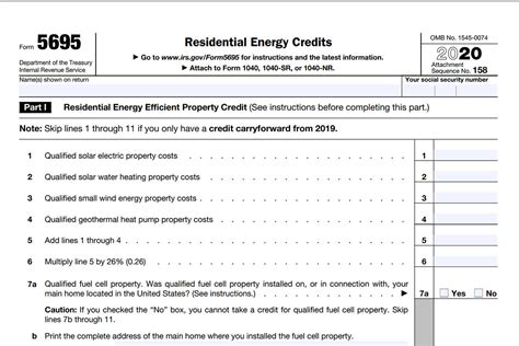 Instructions For Form 5695 2023 Internal Revenue Service Solar Energy Worksheet - Solar Energy Worksheet