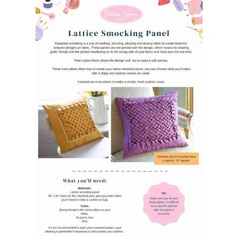 instructions for lattice smocking