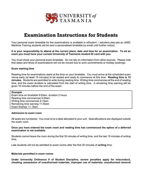 Read Online Instructions For Exam Paper 