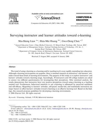 Read Instructors And Learners Attitudes Toward E Learning 