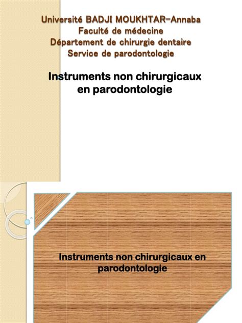instrumentation en parodontologie pdf