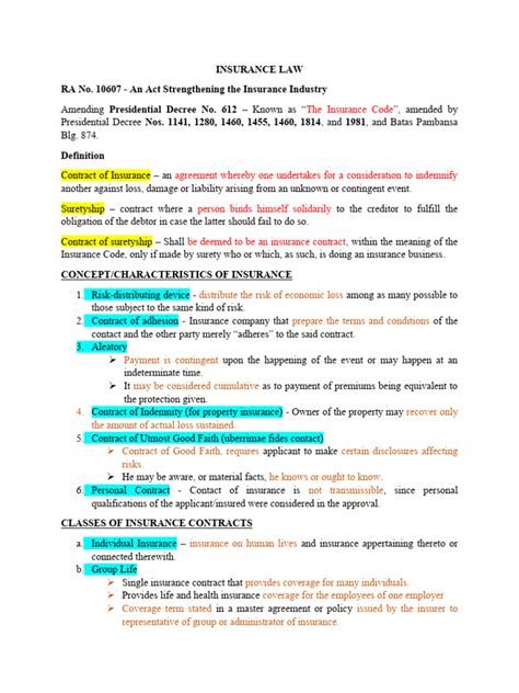 Insurance Law Notes