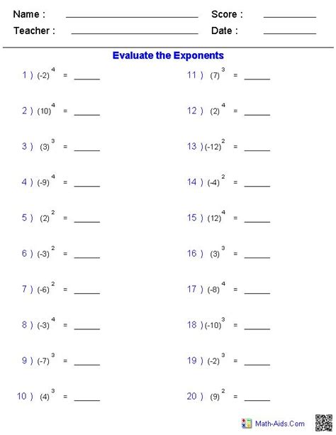 Integer Exponents Worksheet With Answers   Properties Of Integer Exponents Worksheets Math Worksheets Land - Integer Exponents Worksheet With Answers