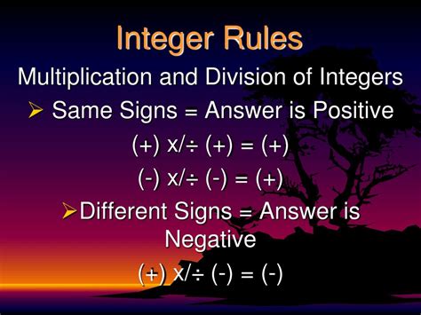 Integers Ppt Ppt Integer Rules For Division - Integer Rules For Division