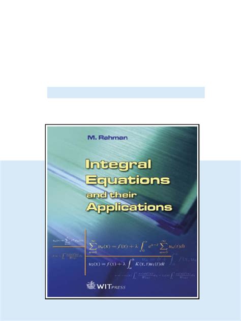 integral equations and their applications