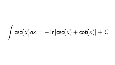 Integral Of Cosecant