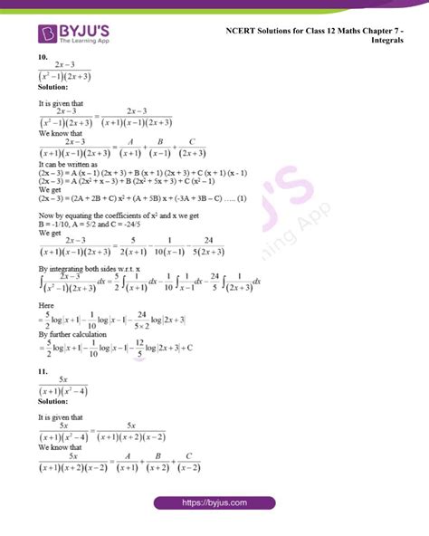 Integrals Ncert Solutions