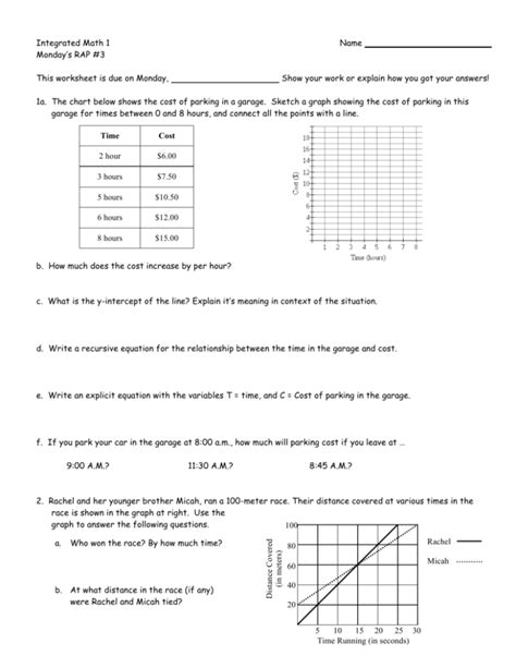 Integrated 1 Math Worksheets Integrated Math 1 Worksheets - Integrated Math 1 Worksheets