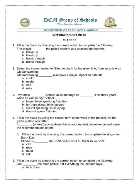 Integrated Grammar Class 10