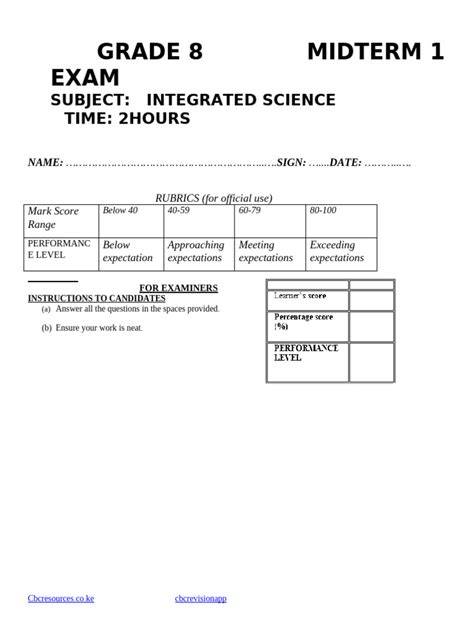 Integrated Science Midterm Exam Studypbworks