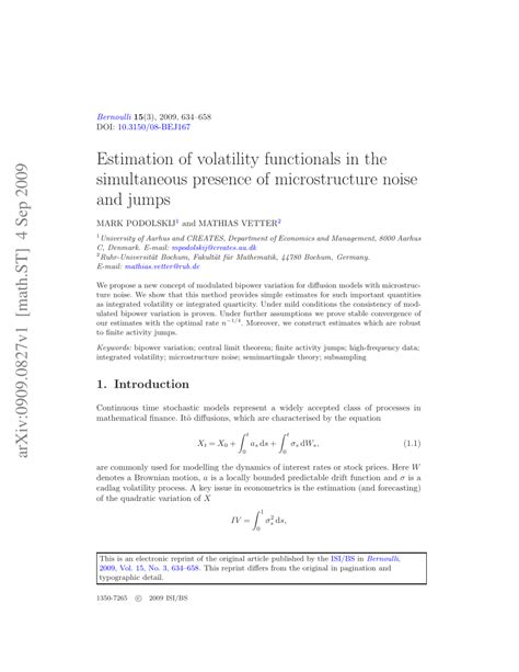 Integrated Volatility Microstructure Noise