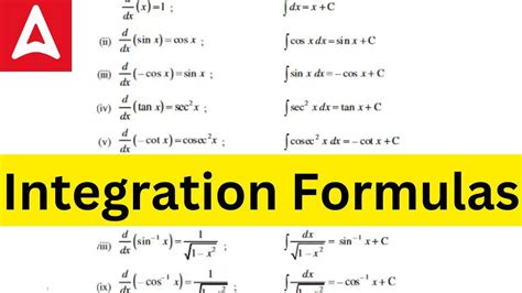 Integration Math Formula
