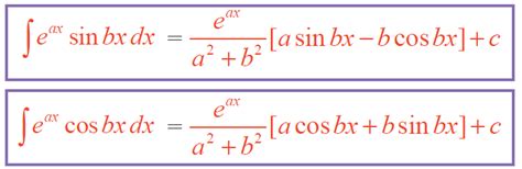 Integration Of E Ax Sinbx