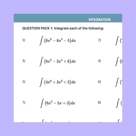 Integration Practice Problems And Solutions