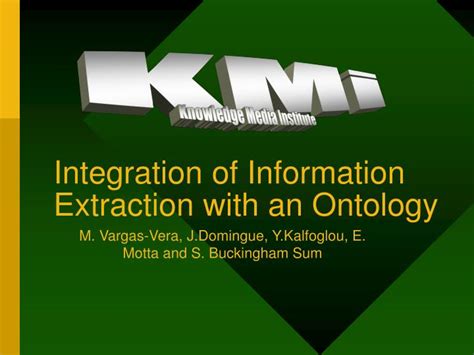 Download Integration Of Information Extraction With An Ontology 