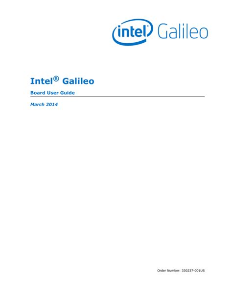 Read Online Intel Galileo User Guide 