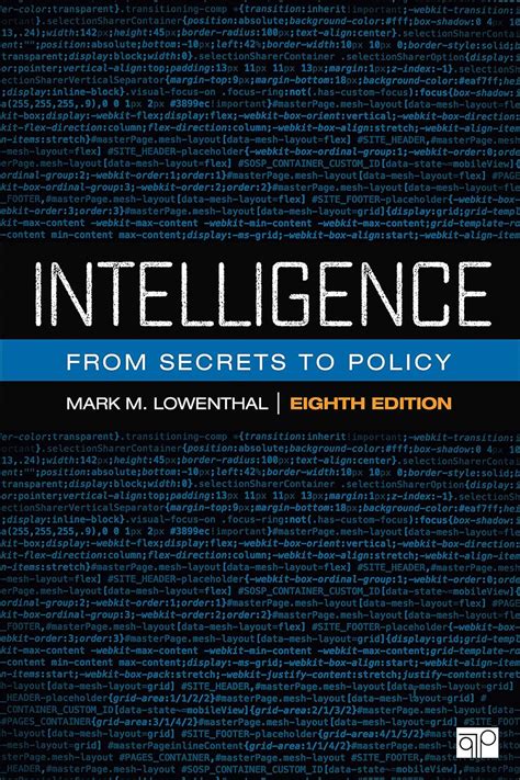 Intelligence From Secrets To Policy 6 Ed