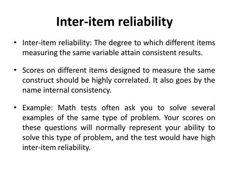 Inter Item Reliability