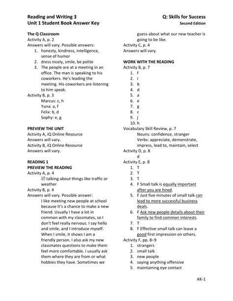 interactions 1 answer key writing