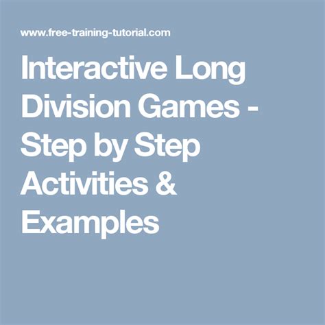 Interactive Long Division Games Step By Step Activities Long Division Activities - Long Division Activities
