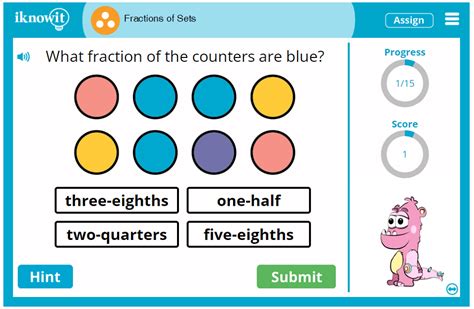 Interactive Math Lesson Fractions Of Sets I Know Fractions Of A Set - Fractions Of A Set