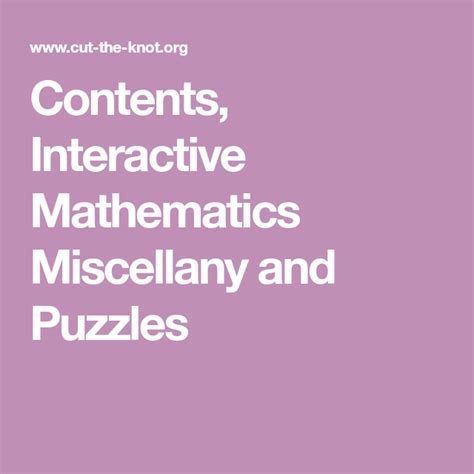 Interactive Mathematics Miscellany Math Interactive - Math Interactive