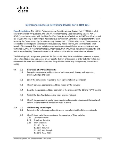 Interconnecting Cisco Networking Devices Part 1