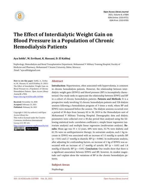 interdialytic weight gain pdf