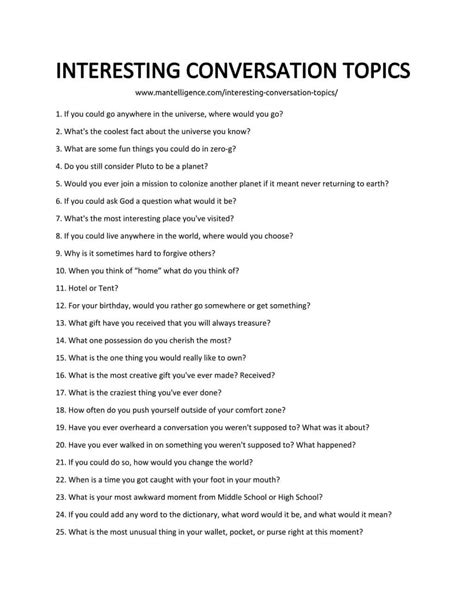 Interesting Conversation Topics